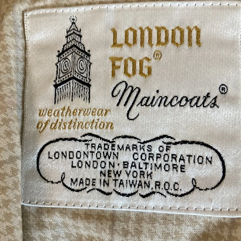 London Fog trench coat.